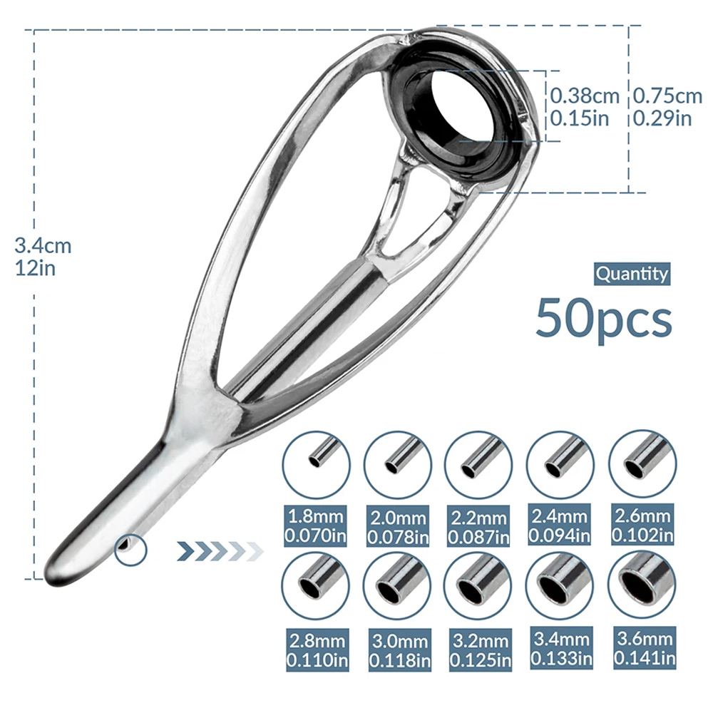 THKFISH 50pcs Fishing Rod Guid - Fishing Rod Guide Replacement 评论和价格
